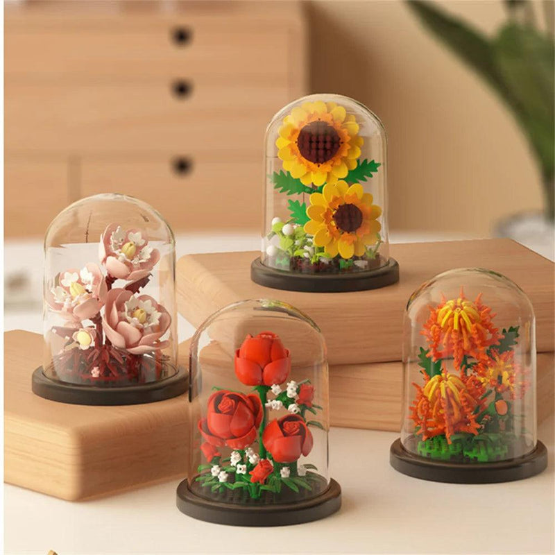 Flores em Mini Blocos: Brinquedo Educacional e Decorativo para Presentear