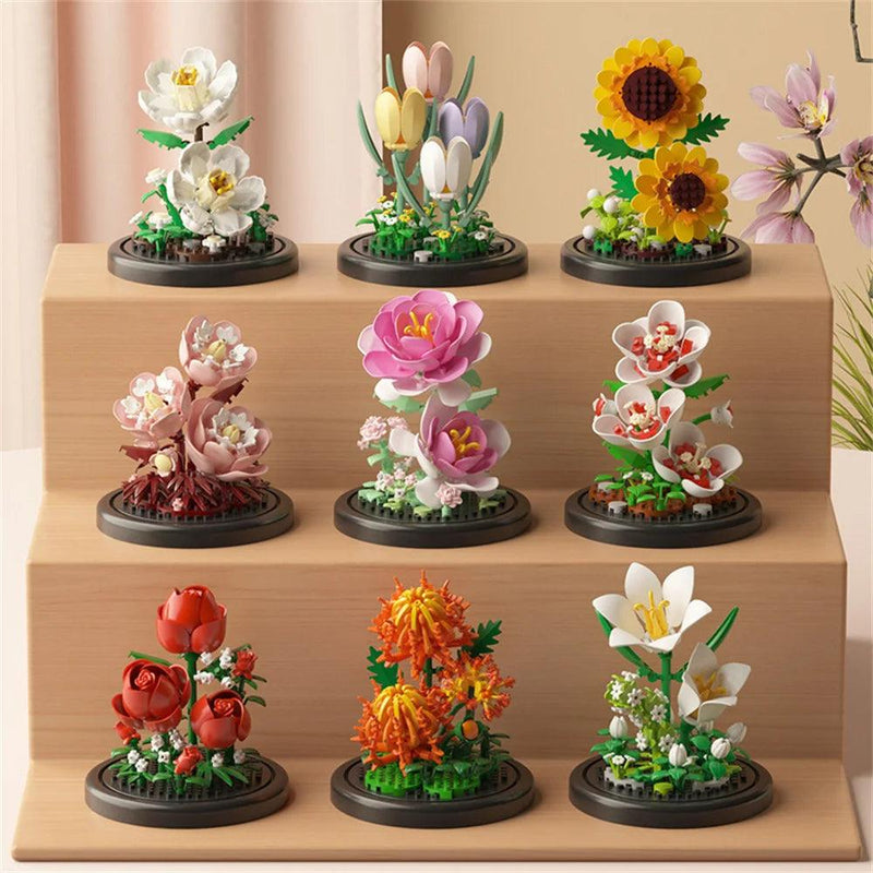 Flores em Mini Blocos: Brinquedo Educacional e Decorativo para Presentear