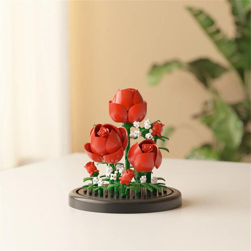 Flores em Mini Blocos: Brinquedo Educacional e Decorativo para Presentear