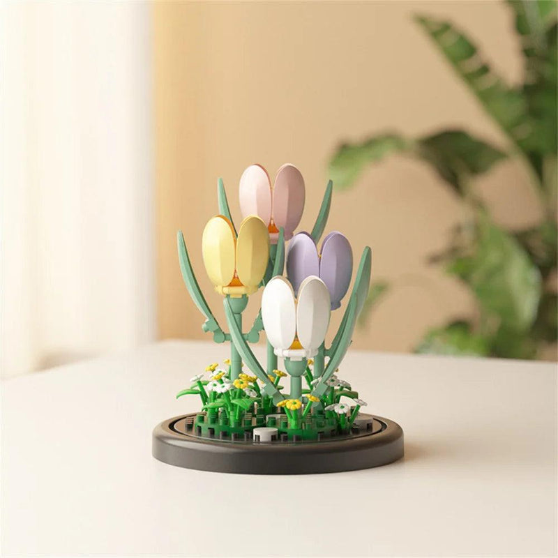 Flores em Mini Blocos: Brinquedo Educacional e Decorativo para Presentear